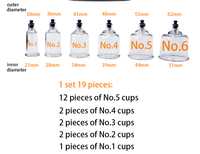 Lot de 19 ventouses en PC certifiées CE pour thérapie Hijama et médecine traditionnelle chinoise – Idéal pour le dropshipping