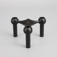 JIN PENG Porte-bougie à 3 branches en alliage, moderne, or et argent, pour décoration de table de dîner, d'hôtel ou de fête