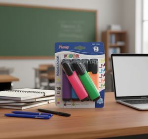 Marcadores Fluorescentes Ploney, 6 Colores, 1/5 mm, Material Escolar y de Oficina - Product Image 2