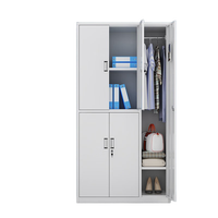 Meubles de bureau en acier, armoire de classement en métal et verre à 5 portes, 3 cloisons réglables, armoire de rangement en métal et casier à vêtements