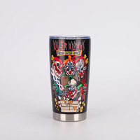 Gobelet isotherme en acier inoxydable personnalisé avec impression couleur, tasse à café avec couvercle pour cadeau, 20 oz, mug de voyage isolé sous vide