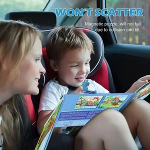 Puzzles magnétiques <span class=keywords><strong>Dinosaures</strong></span> Casse-tête en bois Livre pour les tout-petits Jeux de voyage et jouets de voyage Garçons et filles - Product Image 5