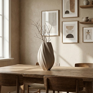 Nouvel ensemble de 2 vases en céramique de qualité supérieure, formes nordiques 3D, pour fleurs séchées, décoration minimaliste rustique pour <span class=keywords><strong>la</strong></span> maison et <span class=keywords><strong>la</strong></span> maison d'hôtesse - Product Image 4