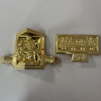 Modèle 30 #   Ensemble d'angles de cercueil en plastique doré de haute qualité avec relief de la Cène, quincaillerie chrétienne pour cercueil, fournitures funéraires