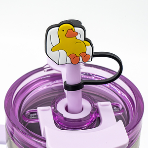 En gros 8MM personnalisé <span class=keywords><strong>jaune</strong></span> canard grenouille requin <span class=keywords><strong>salamandre</strong></span> drôle Silicone paille Topper verres concepteur mignon dessin animé paille Topper - Product Image 3