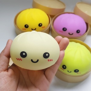 Promotional Novelty Smile Face Simulation Steamed Bun 8.5cm <b>Squishy</b> Dumpling Stress Relief Squeeze Toy - Product Image 2