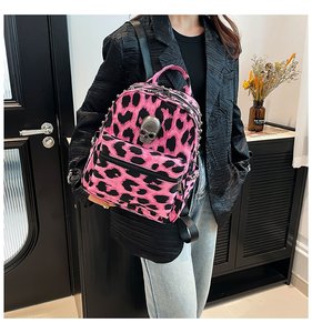 Fashion Y2K Skull <strong>Leopard</strong> <strong>Backpack</strong> Female New Fall and Winter Commuting Travel Small <strong>Backpack</strong> - Product Image 4