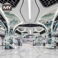 Panel Metálico de Revestimiento Curvo de Aluminio Personalizado Moderno MEIYU, Lámina de Fachada Ignífuga e Impermeable para Techo Interior y Exterior