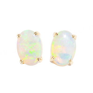 Trendy Rose Gold Plated 925 Sterling Silver 6mm Round Cut White Opal Solitaire Stud <b>Earrings</b> for Engagement & Wedding - Product Image 3