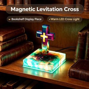 Cruz Flotante de Levitación Magnética con Luz <span class=keywords><strong>LED</strong></span>, Decoración para el Hogar, Material ABS, Luz Flotante, Regalo Personalizado para Decoración del Hogar - Product Image 3