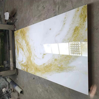 Décoration flexible Impression UV multicolore Grand panneau mural en PVC Marbre Feuille Panneau