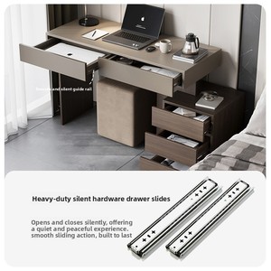 Scrivania Minimalista in Stile Italiano per Ufficio Domestico, Design Moderno di Lusso Leggero, Sensazione Premium, Legno Massello, Scrivania da Sera con Spazio di Archiviazione, Personalizzabile - Product Image 5