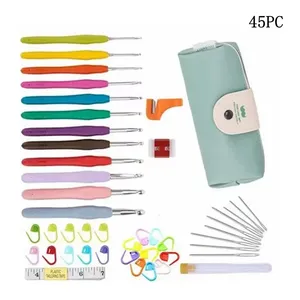 Juego <span class=keywords><strong>de</strong></span> ganchos <span class=keywords><strong>de</strong></span> ganchillo con estuche para tejer a mano, <span class=keywords><strong>agujas</strong></span> extralargas, 14 tamaños, 2mm-10mm - Product Image 4