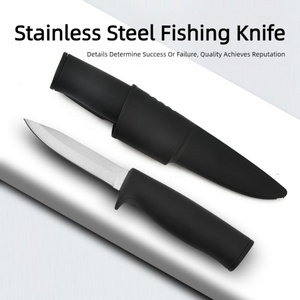 มีดพกพาสำหรับตกปลาและตั้งแคมป์ สแตนเลส 3CR13 ปลายหยดน้ำ ความหนา 1.5 มม. ด้ามพลาสติก OEM EDC DIY อุตสาหกรรม - Product Image 2