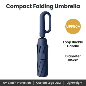 Vente en gros de parapluie automatique ODM parapluie coupe-vent de couleur unie avec boucle en anneau renforcée - Product Image 3