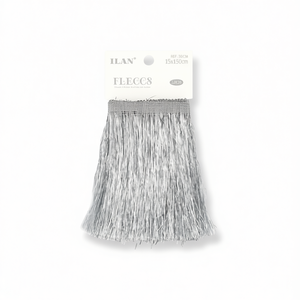 Striscia di frange Ilan Fleco 15x150cm colore argento per decorazioni e artigianato - Product Image 2