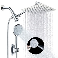 Pommeau de Douche à Main 5 Fonctions en Acier Inoxydable, 8/10 Pouces, Style Moderne Minimaliste, pour Douche Encastrée – Meilleure Vente