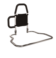 Barre d'assistance médicale pour lit d'hôpital pour personnes âgées - Acier inoxydable, hauteur réglable, avec sac de rangement, compatible lits King/Queen, Full/Twin