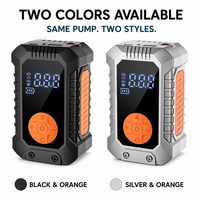 Gonfleur de pneus sans fil portable rechargeable, mini pompe à air avec affichage numérique LED, 4 embouts, pour voiture, moto, vélo, ballon, Type-C, SOS