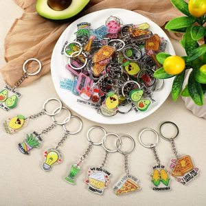 100Pcs Valentine's Day <b>Cute</b> for Heart Cartoon Printed Light Weight Waterproof Acrylic Keychains Irregular Shape <b>Keyring</b> Gifts - Product Image 2