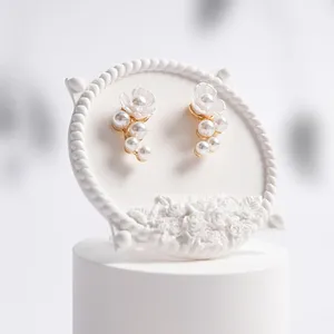 Rak Pajangan Perhiasan, Perlengkapan Foto Perhiasan, Penyimpanan Toko, Ornamen, Rak Pajangan Cincin Plester Buatan Tangan, Penyangga Cincin, Plat Penyangga - Product Image 5