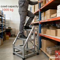 Échelle plateforme industrielle portable avec outils, échelle de sécurité pour le levage et l'escalade, idéale pour les usines et les entrepôts