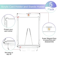Présentoir portable en acrylique haute transparence pour cartes à collectionner 3x4 pouces, porte-cartes à chargement par le haut, magnétique, facile à classer