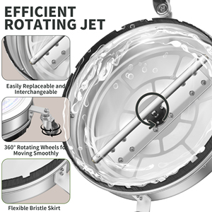 24" Pressure Washer <strong>Surface</strong> <strong>Cleaner</strong> With 4 Wheels - Dual Handle Stainless Steel <strong>Surface</strong> <strong>Cleaner</strong> for Pressure Washer Attachment - Product Image 3