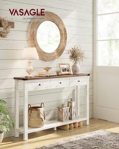 Table de canapé en bois <span class=keywords><strong>VASAGLE</strong></span> LIRY Collection avec 3 tiroirs, étagère de rangement ouverte, style farmhouse, table <span class=keywords><strong>console</strong></span> étroite pour entrée - Product Image 2