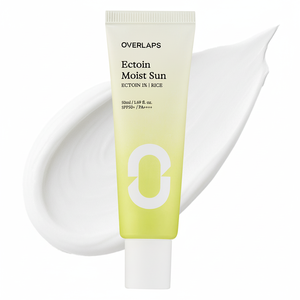 Crème solaire légère Overlaps Ectoin Rice Moist SPF 50 PA++++, cosmétique coréenne, soin de la peau pour tous types de peaux, fabriquée en Corée. - Product Image 2