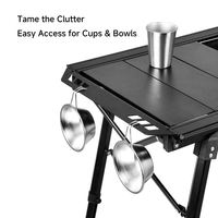 Table de camping pliable, réglable en hauteur, tactique, moderne, légère, en aluminium, robuste, portable, pour l'extérieur, la plage