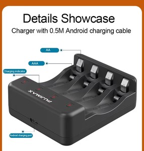 PUJIMAX новейшая аккумуляторная батарея 1,6 В зарядное устройство usb зарядные устройства aaa <span class=keywords><strong>Zn</strong></span>-<span class=keywords><strong>Ni</strong></span> зарядное устройство с кабелем micro usb - Product Image 3