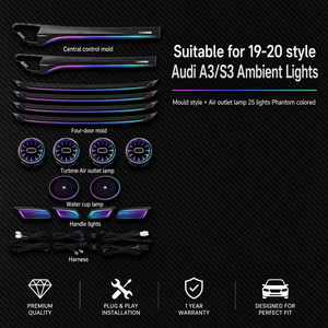 Luz Ambiental para Auto Audi A4L S4 RS4 B9 2017-2024, Diseño de Cielo Estrellado con Láser <span class=keywords><strong>Symphony</strong></span> 33 LED, Control por Pantalla/Aplicación/WeChat, Interior - Product Image 4