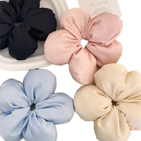 Conception florale coréenne élastique Satin bandeaux pour femmes surdimensionné cheveux Scrunches accessoire Style européen américain tissu matériel