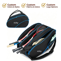 Sac de raquette de pickleball grande capacité, sac de sport professionnel pour équipes avec sac à bandoulière amovible intégré et poches latérales rembourrées pour chaussures