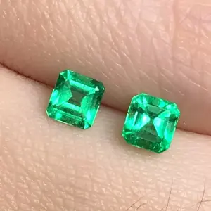 Qian Jian Gems diamante sintético cor verde Esmeralda corte Columbia Esmeralda solta pedra preciosa