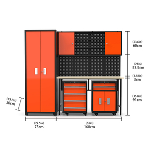 Système d'armoires de <span class=keywords><strong>garage</strong></span> en acier robuste JZD, armoire à outils modulaire en métal avec établi en bois pour le <span class=keywords><strong>rangement</strong></span> en atelier - Product Image 2
