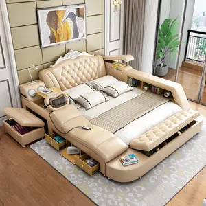 أثاث غرفة نوم خشب رقائقي بحري من الخيزران ، ديكور غرفة النوم الداخلي في الصين