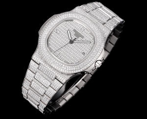 Nuevo Reloj Mecánico de Moissanita 2026, con Diamantes Blancos Incrustados en Toda la Superficie, Elegante Reloj de Fiesta, Resistente al Agua - Product Image 2