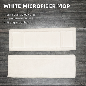 Repuestos de cabezales de mopa plana cuadrada de microfibra para limpieza de suelos, tipo plegable, para mopa con mango de aluminio blanco de fabricantes - Product Image 2