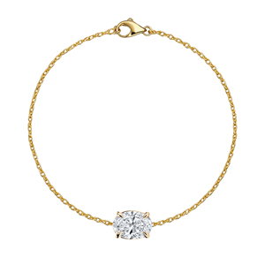 Brazalete de <span class=keywords><strong>Oro</strong></span> Sólido de <span class=keywords><strong>14k</strong></span> Personalizado con Bisel, Diamante Cultivado en Laboratorio con Corte Marquise, Certificado IGI - Product Image 3