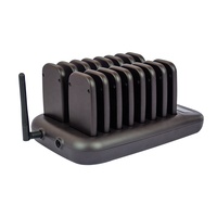 Café Rechargeable Carré Étanche Beeper 1 Base 16 Buzzers Sans Fil Vibrant Serveur Coaster Système D'appel Téléavertisseur Restaurant