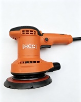 Lijadora Orbital Aleatoria Eléctrica HCC de 450W para Madera con Platos de Soporte de Grado Profesional, Herramienta de Lijado Silenciosa y Potente