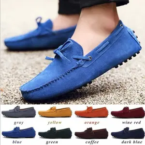 UP-0871J Large Size 49 Fancy Men Casual Flat Shoes Casual Slip on Leather Walking Shoes