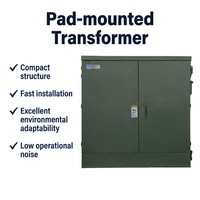Transformateur triphasé Pearl Electric 500-2500 KVA à faible perte de puissance, en coffret acier, pour un fonctionnement sûr et une alimentation stable, monté sur socle.