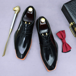 Zapatos de hombre de boda para novio, zapatos formales de negocios con cordones de retazos, ligeros, antideslizantes, transpirables - Product Image 3