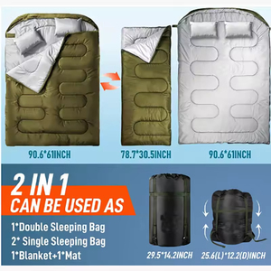 Saco de Dormir Doble Impermeable para Adultos Unisex, Saco de Dormir para Dos Personas para Acampar, Hacer Senderismo y Excursionismo - Product Image 6