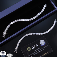 RTS 2mm-12mm Tennis Chaîne pour Hip Hop Hommes Femmes VVS Moissanite Diamant Collier Bracelet Argent Fine Jewelry