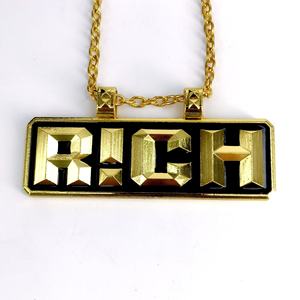 Kalen Kindermode Einfache Quadratische Anhänger-Halskette Edelstahl-Legierung Goldfarben Beschichtet Europäisch-Amerikanischer Stil - Product Image 1