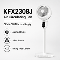 Échantillon Gratuit Disponible - Ventilateur Circulateur d'Air Intelligent Électrique Oscillant Robuste 45W en Plastique pour Maison, Plafond, Tente, Barbecue